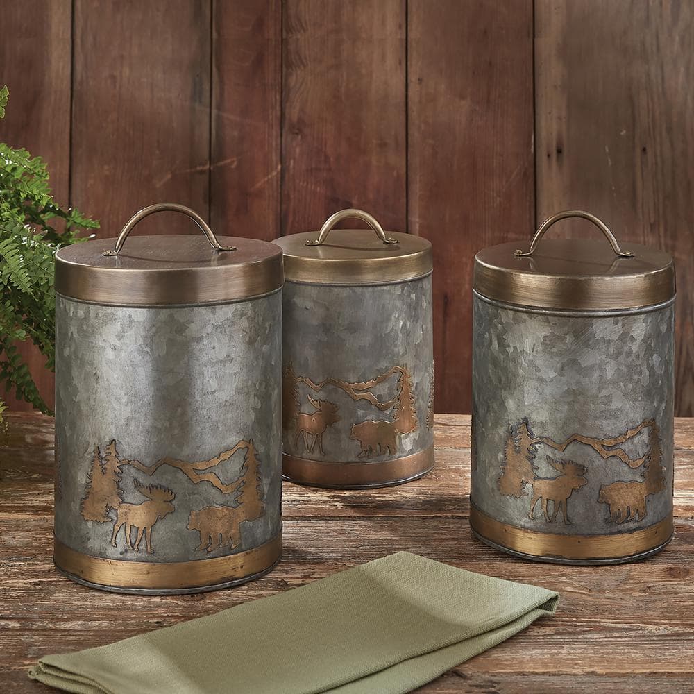 Park Designs Foresters Metal Canisters Set 8599-871 - The Home Depot