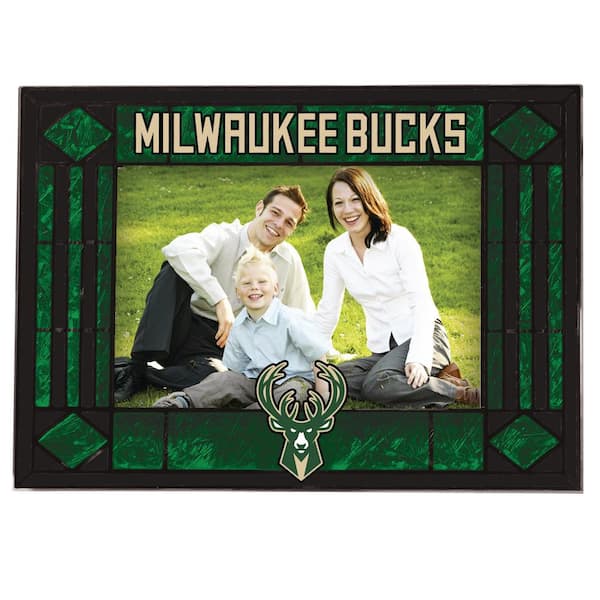 The Memory Company NBA -4 in. X 6 in. Gloss Multi Color Art Glass Picture Frame Bucks