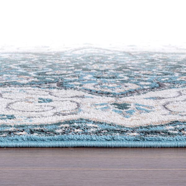Traditional Medallion Blue 5 ft. x 7 ft. Area Rug