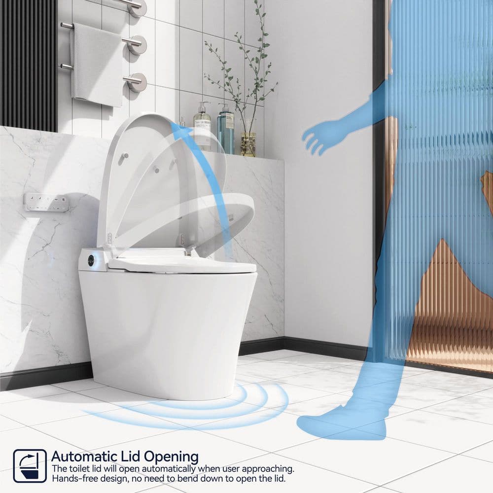 Intelligent Elongated Bidet Toilet 1.1/1.6 GPF Dual Flush in White with Foo