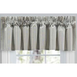 Springfield Stripe 13 in. L Cotton/Poly Tailored Valance in Black