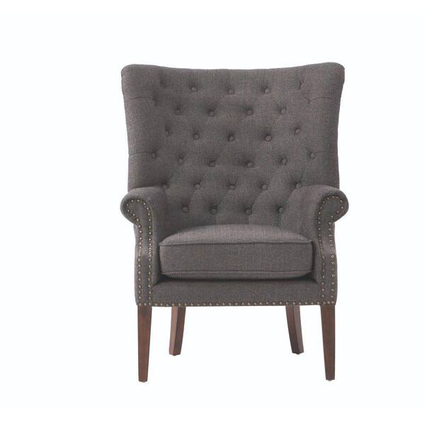 Home Decorators Collection Ernest Herringbone Black Polyester Arm Chair