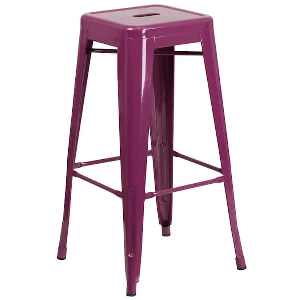 Flash Furniture 30 in. Purple Metal Bar Stool