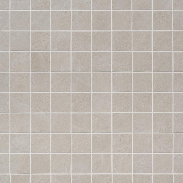 Ivy Hill Tile Monolith Linen White 11.81 in. x 11.81 in. Matte Porcelain Mosaic Floor and Wall Tile (0.96 Sq. Ft./Each)