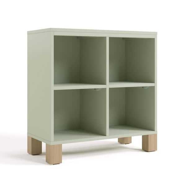 California Cube Organizer Bookcase Sage with Driftwood 27.24 in. W