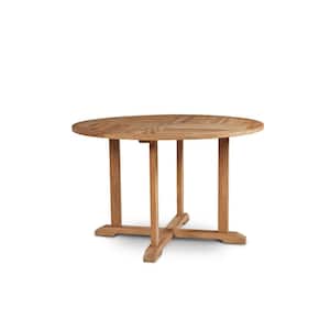 Abel 35.5 in. Dia Round Teak Outdoor Dining Table