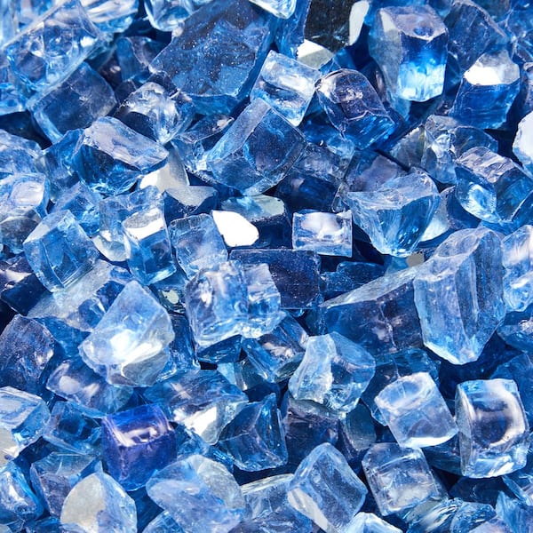 WESTIN OUTDOOR HeatPro 10 lb. Bag Reflective Tempered Glass Fire Pit Crystal Rocks in Pacific Blue