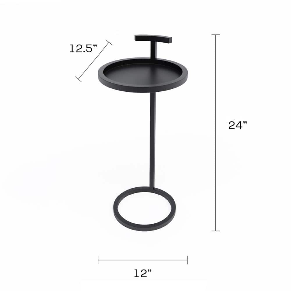 Camden Black and Gold Metal Round Side Table