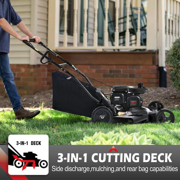 Self propelled lawn mower side online discharge