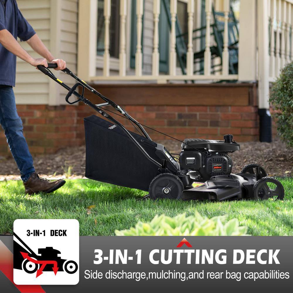 Buy 21 in. Gas Walk Behind PowerSmart Lawn Mower in Black with Bag 5