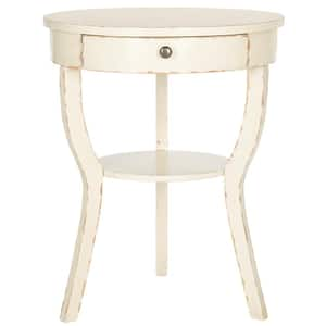 Kendra Rustic White/Cream Storage End Table