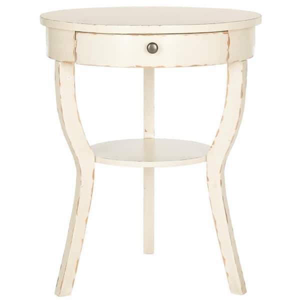 SAFAVIEH Kendra Rustic White/Cream Storage End Table