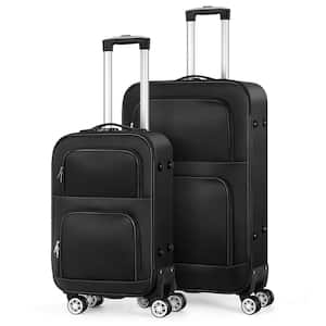 2-Piece Spinner Luggage Set Soft side (20 in.  28 in.) Black