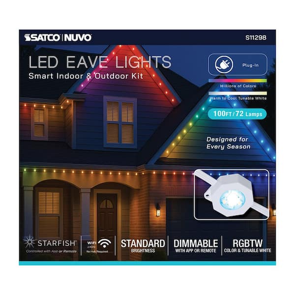 SATCO Starfish 72 Light 100 ft. Indoor/Outdoor Plug-In Integrated
