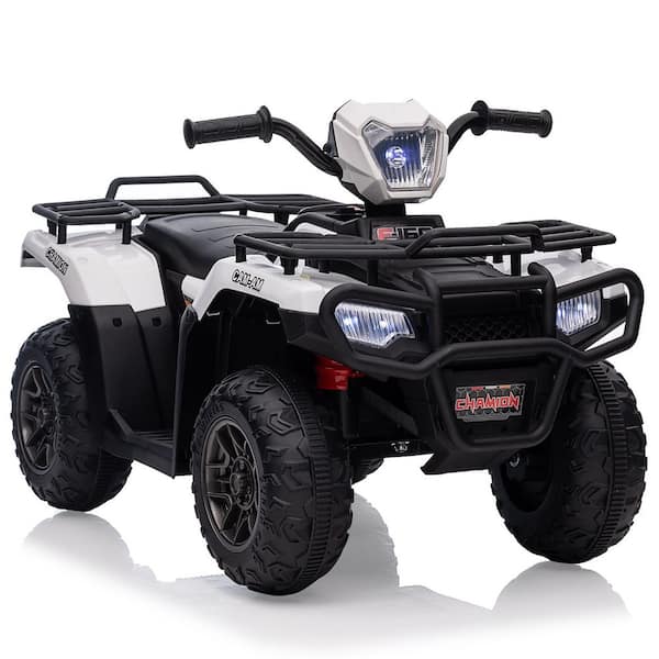 12V Kids Ride On ATV, Battery-Operated 4-Wheeler, Led Lights, High/Low Speed Settings, Music, USB Connectivity, Black