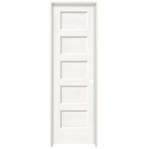 24 in. x 80 in. Conmore White Paint Smooth Hollow Core Molded Composite Single Prehung Interior Door