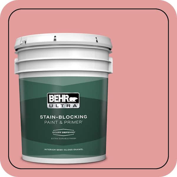 BEHR ULTRA 5 gal. #150D-4 Pale Berry Extra Durable Semi-Gloss Enamel Interior Paint & Primer