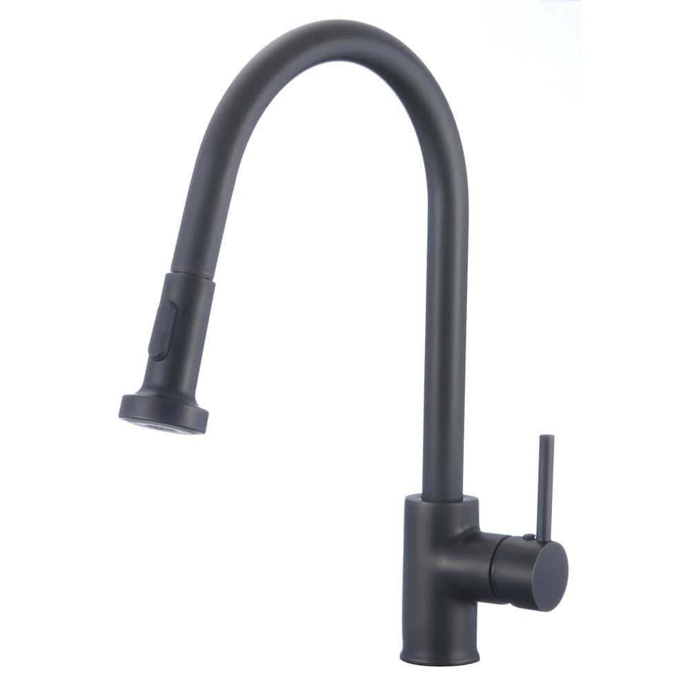 Roxy Single handle Deck Mount Standard Kitchen Faucet 3.46 in. W Black 16GS