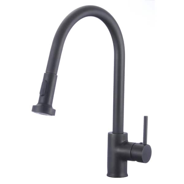 Unbranded Roxy Single handle Deck Mount Standard Kitchen Faucet 3.46 in. W Black 16GS-29308
