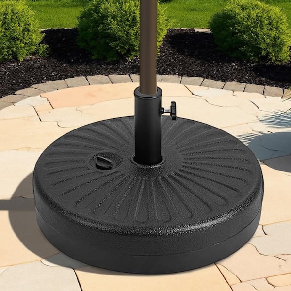 46 lbs. Round Water Filled Plastic Patio Umbrella Base in Black
