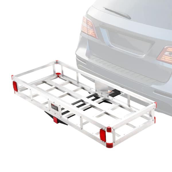 VEVOR 49.4 x 22.4 x 7.1 in. Hitch Cargo Carrier 500 lbs. Load Luggage Carrier Rack Basket for 2 in. Hitch Receiver SUV Trailer