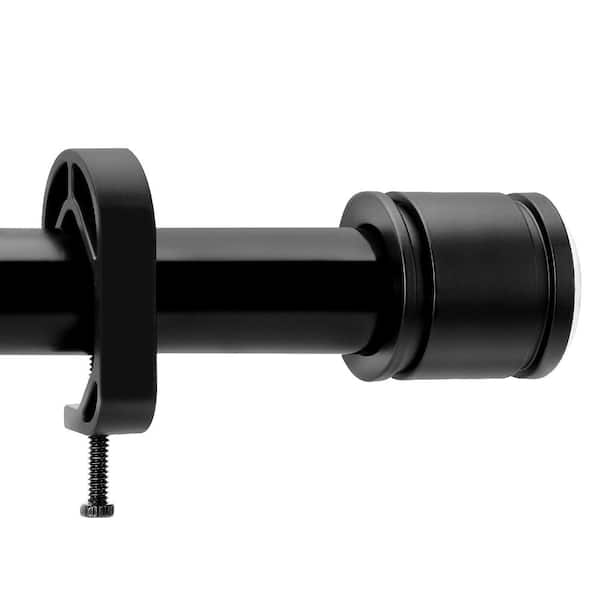 Tension Shower Curtain Rod with Innovative Buckle Adjustable 24-72 in. No Drilling 1 in. Diameter Black