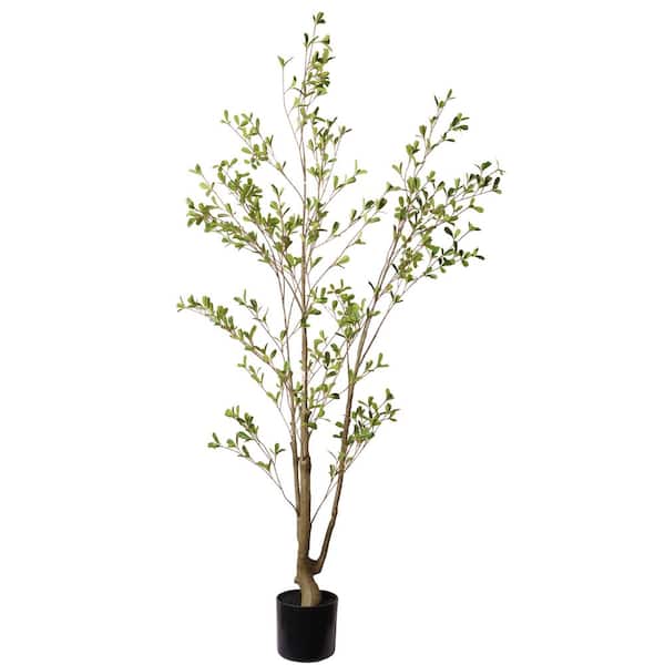 Avex 5 ft. Artificial Black Olive Tree in Black Plastic Pot