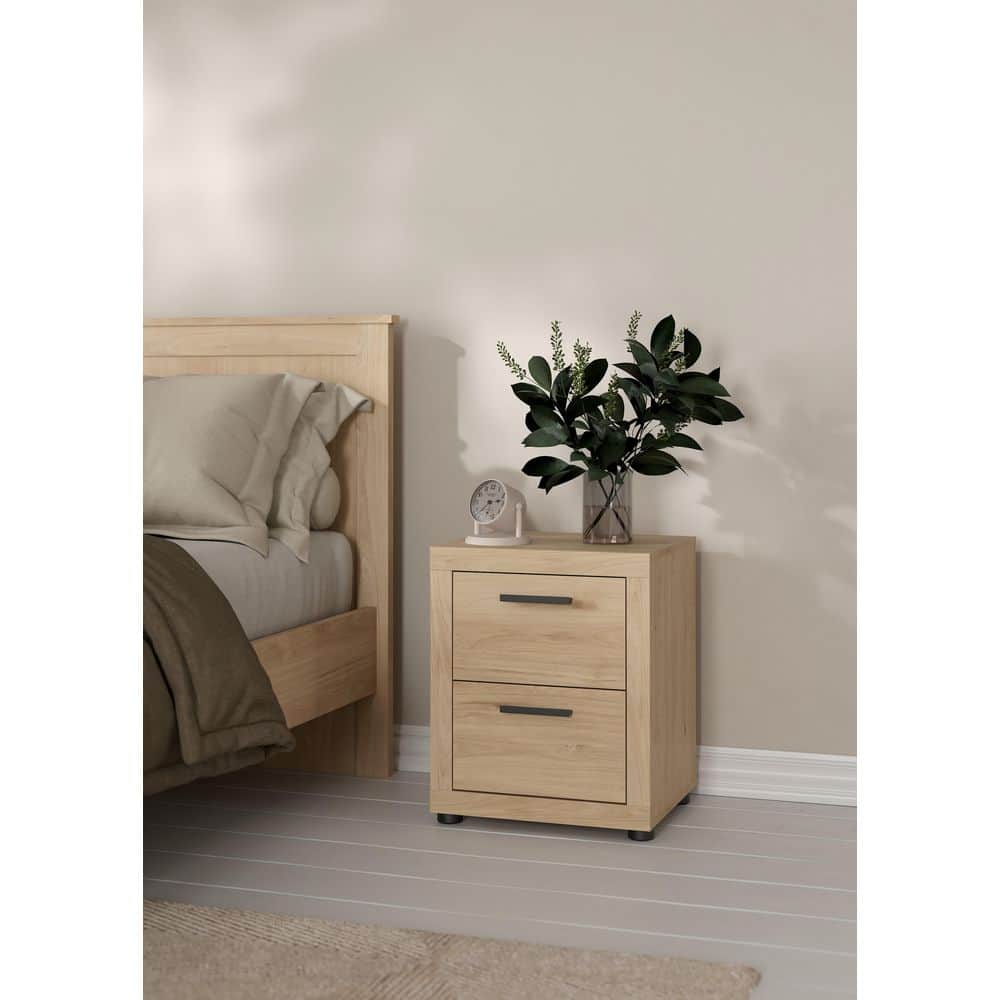 Tvilum Mira Jackson Hickory 2 Drawer 18.35 in. W Nightstand