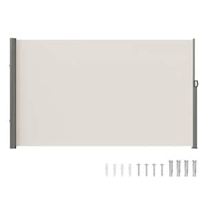 Retractable Side Awning 63 in. x 118 in. Outdoor Privacy Screen 180g Polyester Water-Proof Retractable Patio Screen