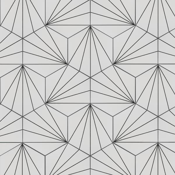Aster Hex Blanco 9 in. x 10 in. Porcelain Floor and Wall Tile (6.89 sq. ft./Case)