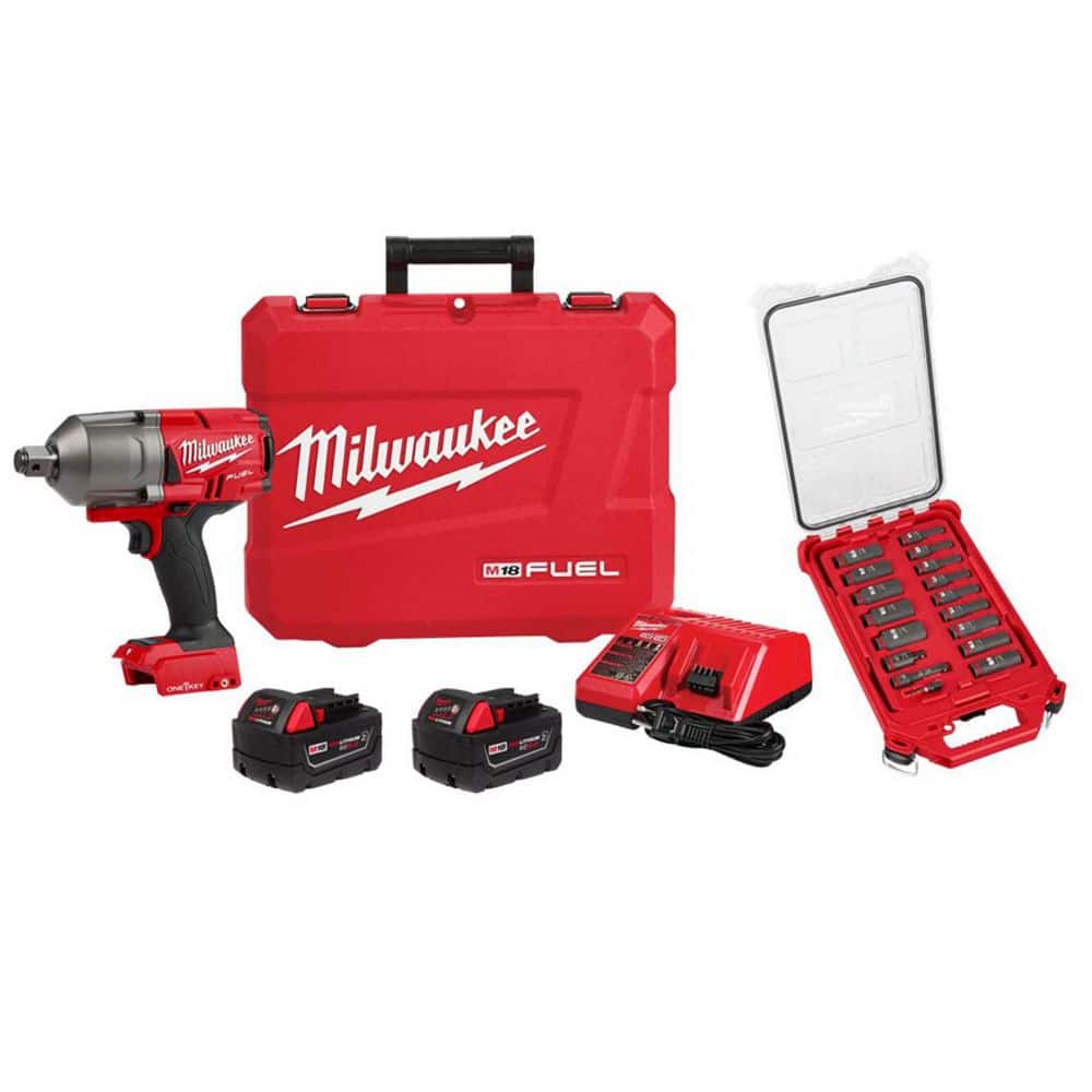 M18 FUEL ONE-KEY 18V Lith-Ion Brushless Cordless 3/4 in. High-Torque Impact Wrench Kit w/ Impact Socket Set price history on PriceWatchPro