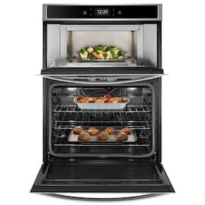 30 in. Smart Combination Wall Oven with Air Fry, When Connected in Black on Stainless Steel