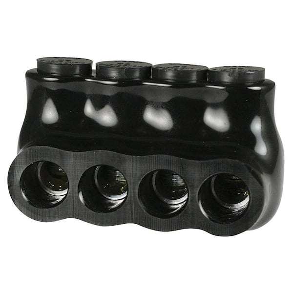 ASI 14-2 AWG Multi Tap Connector Insulated Single Side Entry 4 Ports Black Bagged