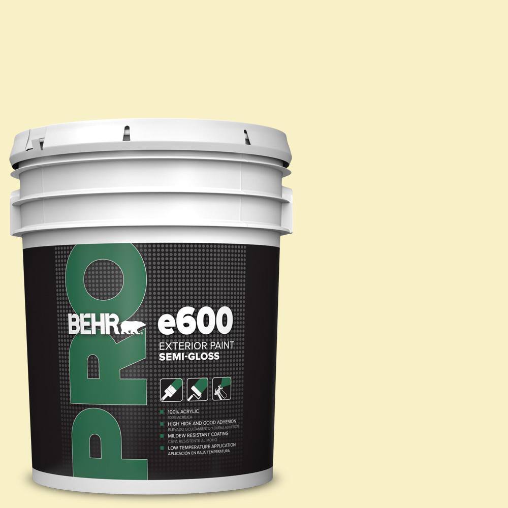 BEHR PRO 5 gal. 400A1 Candlelight Yellow SemiGloss Exterior Paint