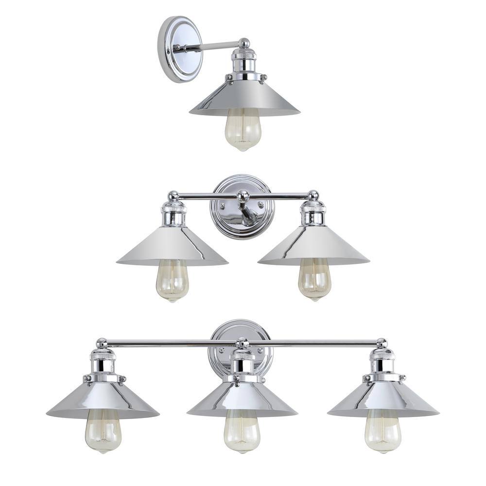 July 26.5" Chrome 3-Light Metal Vanity Light