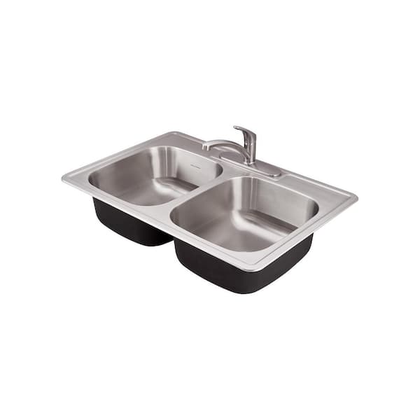 American Standard Colony Pro Drop-in Stainless Steel 33 in. Double Bowl Prep Kitchen Sink Kit