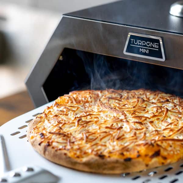 TURPONE 12 in. Mini Rotating Stone Propane Outdoor Pizza Oven with