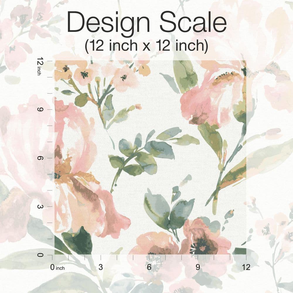 Pink Floral Botanical Peel and Stick Wallpaper Roll