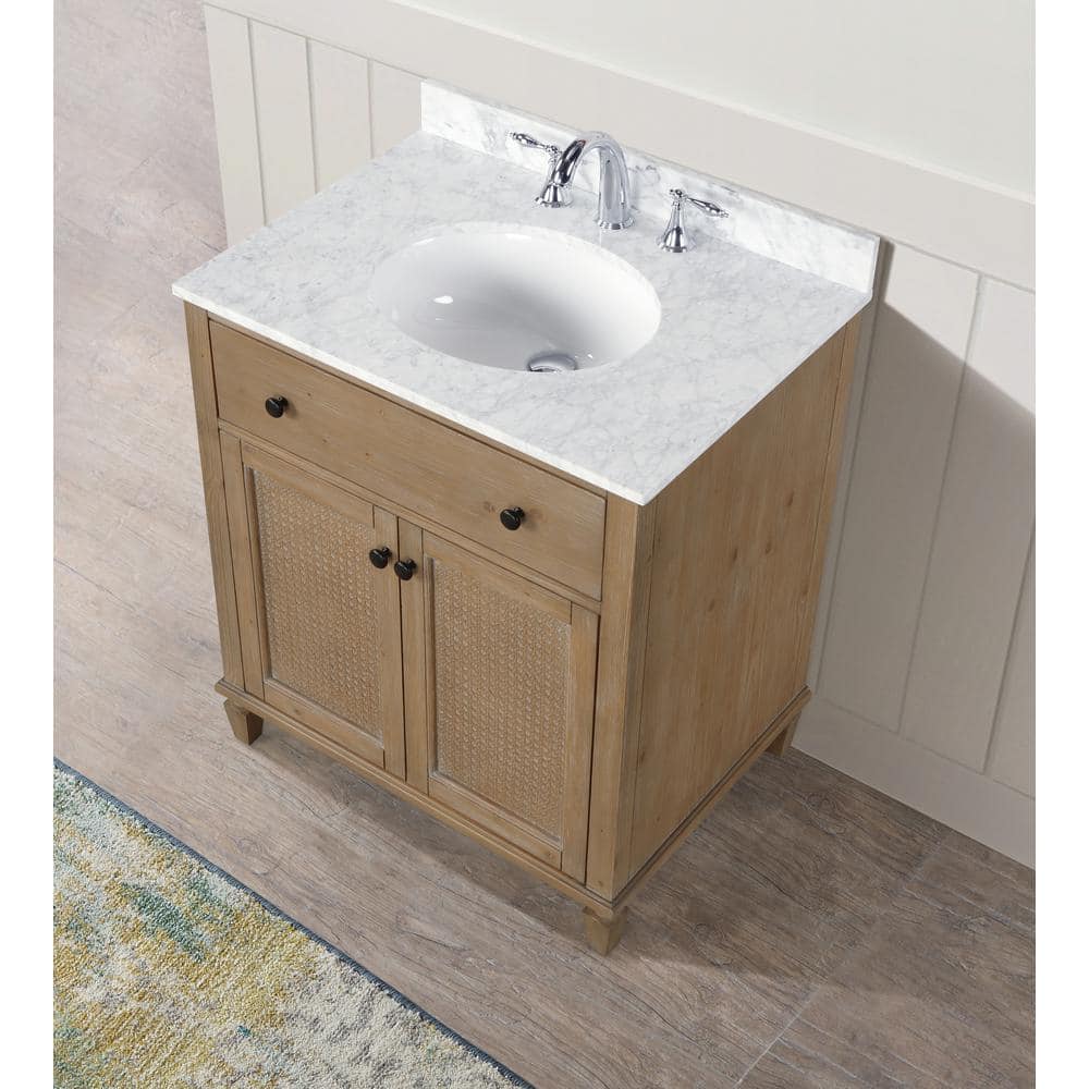 Annie 30" Weathered Fir Bathroom Vanity with Marble Top