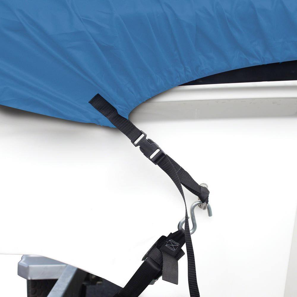 Blue Polyester Trailerable Boat Cover with Elastic Bottom
