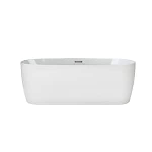 PRIMO 67 in. x 31.5 in. Soaking Bathtub with Center Drain in White