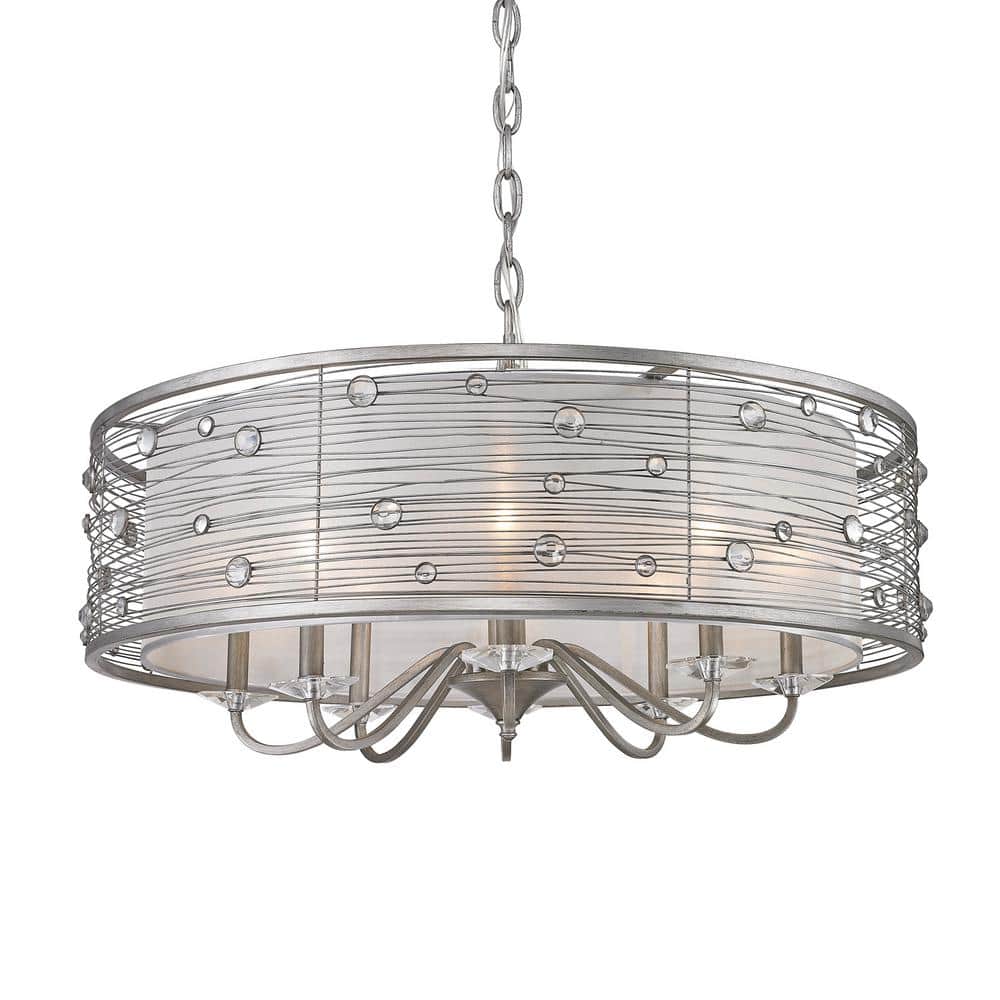 Modern Elegance Chrome & Crystal 8-Light Chandelier in Silver