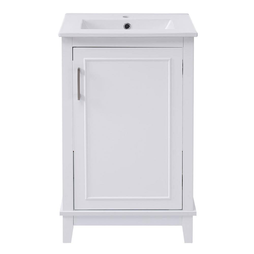 20 in. W x 15.5 in. D x 33.3 in. H Modern Freestanding Bath Vanity in White