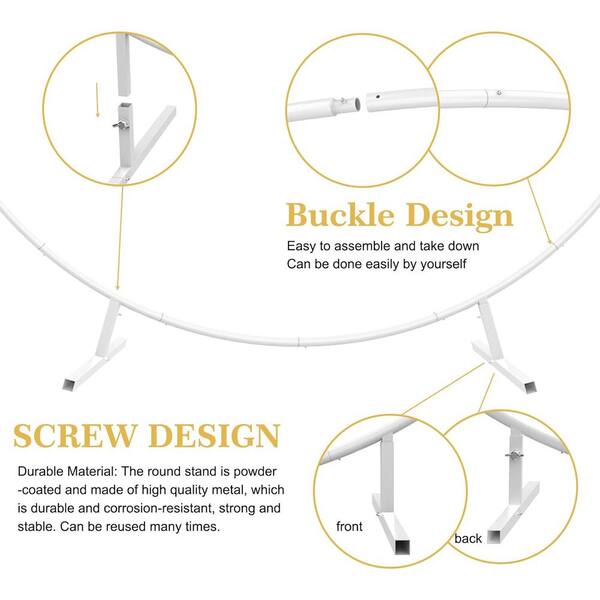 Wokceer Round Backdrop Stand 8FT Gold Wedding Arch Metal Circle Balloon Arch Stand For Birthday Party Wedding Bridal Shower Anniversary