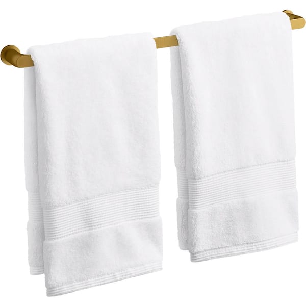 Avid 30 in. Wall Mounted Single Towel Bar in Vibrant Brushed Moderne Brass