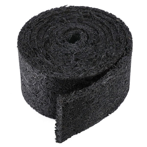 140 in. x 5.5 in. Black Felt Shredded Bagged Mulch Weed Barrier Garden Edging Roll