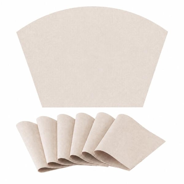 Beige Faux Leather Wedge Shaped Placemats for Kitchen and Dining Tables, Indoor Outdoor Wipeable Set of 6