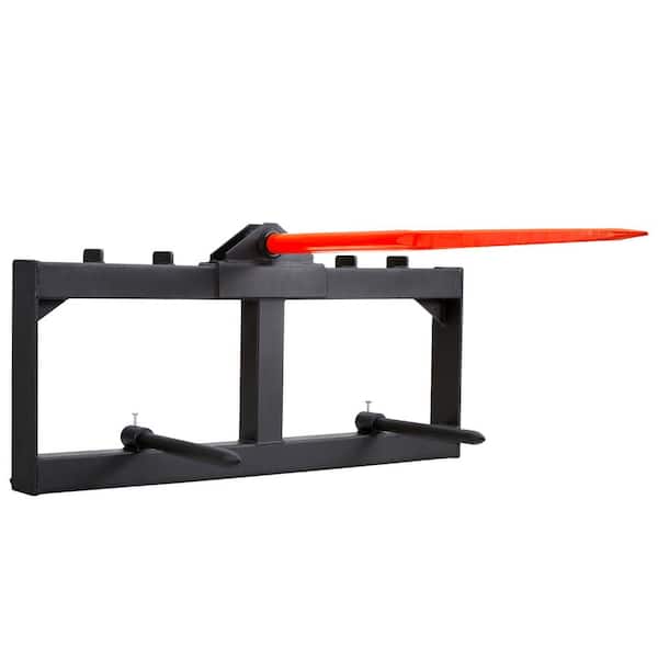 49 in. Hay Spear 1600 lb. Capacity Skid Steer Loader Attachment with 2-Piece 17.5 in. Stabilizer Spears Garden Fork