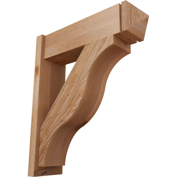 Ekena Millwork 8 in. x 32 in. x 28 in. Fuston Arts and Crafts Rough Sawn Western Red Cedar Outlooker
