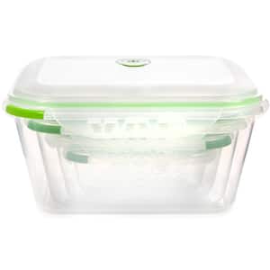 INSTAVACTM Green Earth Food Storage Container Set, BPA-Free 8-Piece Nesting Set with Vacuum Seal and Locking Lids